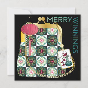 Mah Jongg Purse Holiday Flat Card Einladung