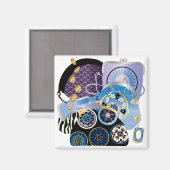 Mah Jongg Purses Blue Magnet (Vorderseite/Rückseite)