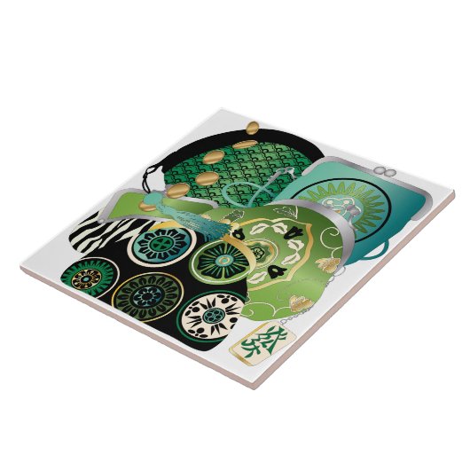 Mah Jongg Purses Green Tile Fliese (Seite)