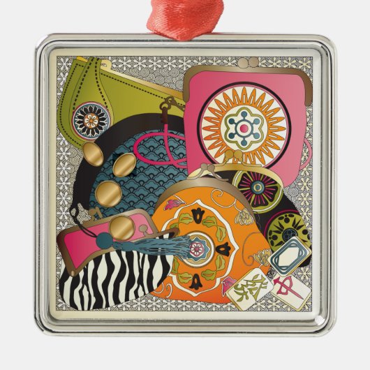 Mah Jongg Purses Ornament Aus Metall (Vorne)