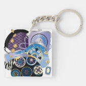 Mah Jongg Purses Red/Blue Schlüsselanhänger (Rückseite)