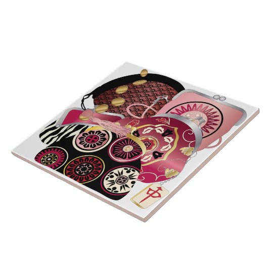 Mah Jongg Purses Red Tile Fliese (Seite)