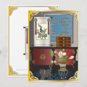 Mah Jongg Red Cabinet Flat Card Dankeskarte (Vorne/Hinten)