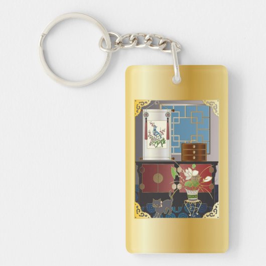 Mah Jongg Red Cabinet Schlüsselanhänger (Vorderseite)