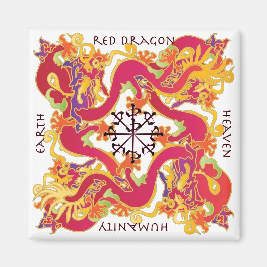 Mah Jongg Red Dragon Magnet (Vorne)