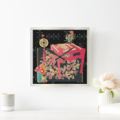 Mah Jongg Red Quadratische Wanduhr (Zuhause)