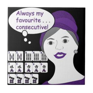 Mah Jongg Redewendungen ConsecExecutive Tile Fliese