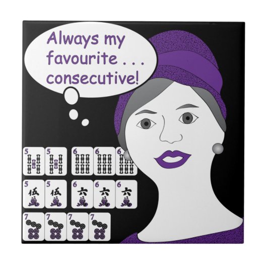 Mah Jongg Redewendungen ConsecExecutive Tile Fliese (Vorderseite)