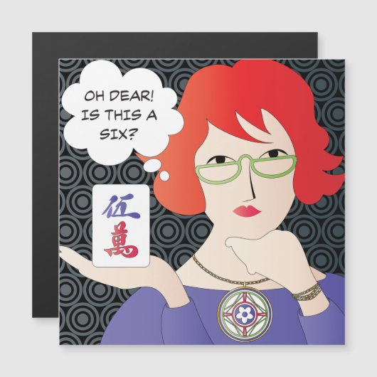 Mah Jongg Redewendungen Cracks Magnet Card (Vorne/Hinten)