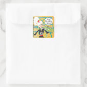 Mah Jongg-Redewendungen, die sich vorspringen Quadratischer Aufkleber (Tasche)