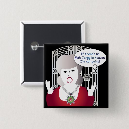 Mah Jongg Redewendungen Heaven Button (Vorne & Hinten)