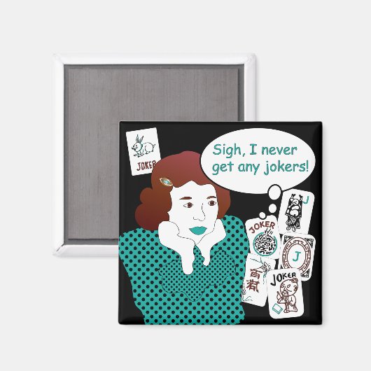 Mah Jongg Redewendungen Joker Magnet (Vorderseite/Rückseite)