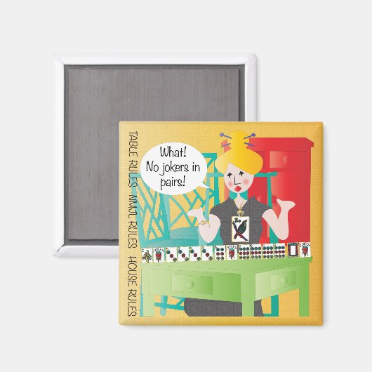 Mah Jongg Redewendungen Keine Joker Magnet (Vorderseite/Rückseite)