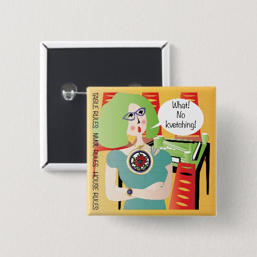 Mah Jongg Redewendungen Kvetching Button (Vorne & Hinten)