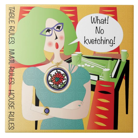 Mah Jongg Redewendungen Kvetching Fliese (Vorderseite)