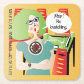 Mah Jongg Redewendungen Kvetching Rechteckiger Pappuntersetzer (Vorderseite)