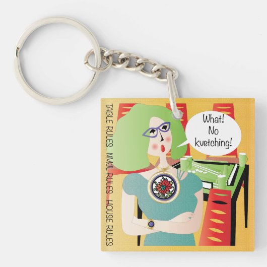 Mah Jongg Redewendungen Kvetching Schlüsselanhänger (Vorderseite)