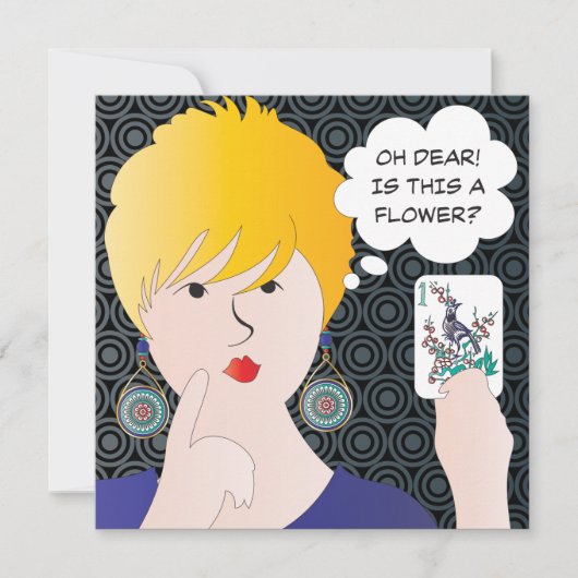 Mah Jongg Redewendungen One Bam Flat Card (Vorderseite)