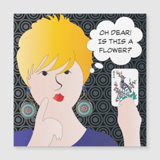 Mah Jongg Redewendungen One Bam Magnet Card (Vorderseite)