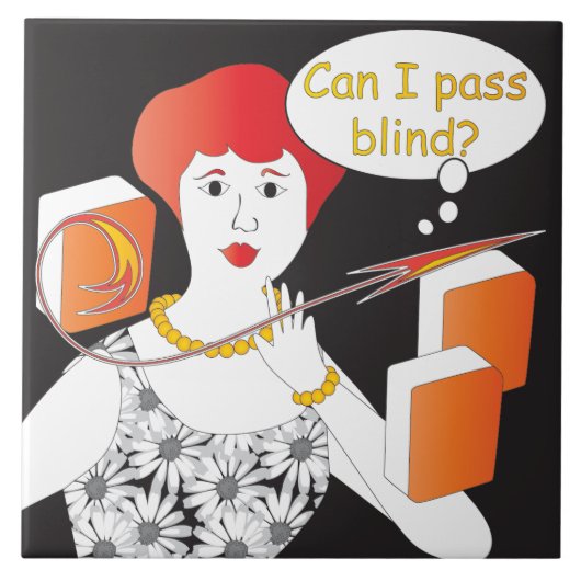 Mah Jongg Redewendungen Pass Blind Fliese (Vorderseite)