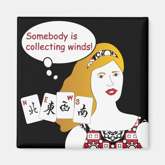 Mah Jongg Redewendungen Winds Magnet (Vorne)