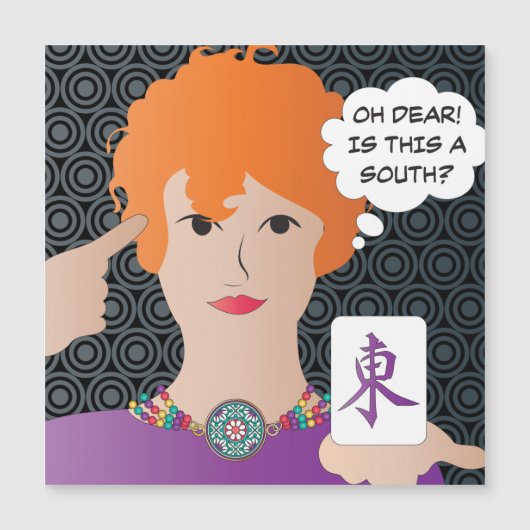 Mah Jongg Redewendungen Winds Magnet Card (Vorderseite)