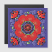 Mah Jongg Rose Magnet Card (Vorne/Hinten)