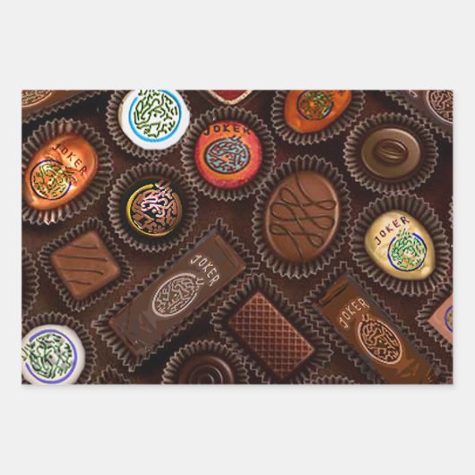 Mah Jongg Schokolade Tiles Gift Wraps Geschenkpapier Set (Vorderseite)