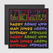 Mah Jongg Seasons Birthday Magnet (Vorne/Hinten)