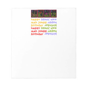 Mah Jongg Seasons Birthday Notepad Notizblock