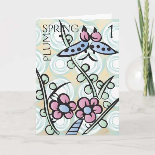 Mah Jongg Seasons Spring Card Dankeskarte (Vorderseite)