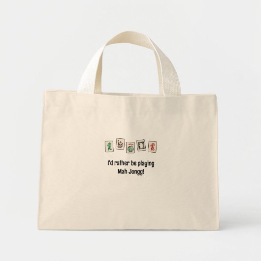 Mah Jongg Small Tote Bag Mini Stoffbeutel (Vorne)