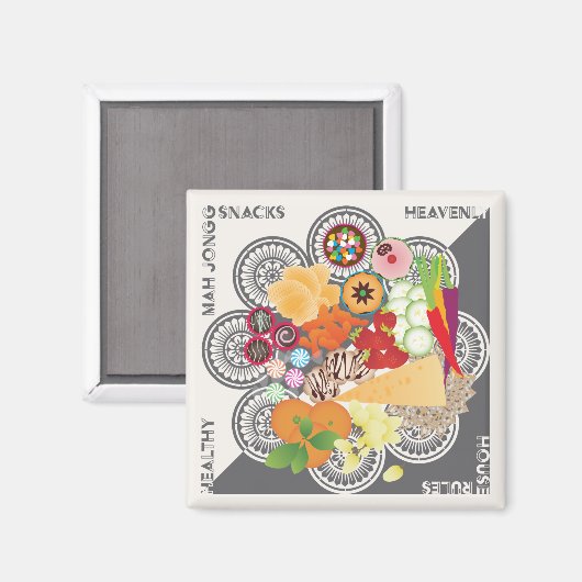 Mah Jongg Snacks Magnet (Vorderseite/Rückseite)