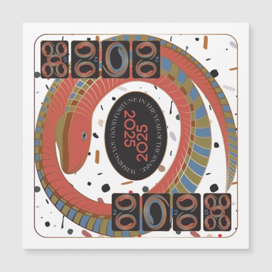 Mah Jongg Snake 2025 Magnet-Karte Magnetkarte (Vorderseite)