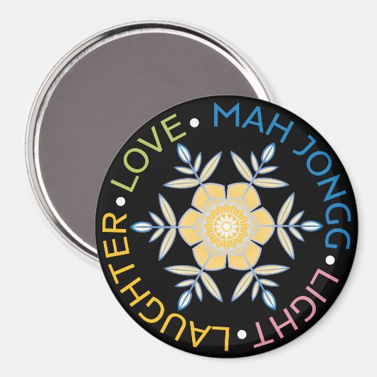 Mah Jongg Snowflakes Magnet (Vorderseite/Rückseite)