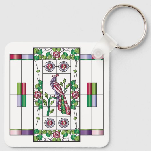 Mah Jongg Stains Glass Schlüsselanhänger (Rückseite)