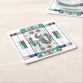 Mah Jongg Stains Glass Untersetzer (angewinkelt)