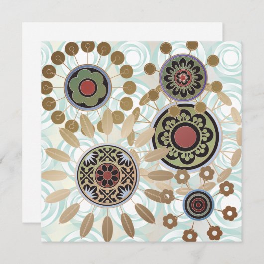 Mah Jongg Sternexplosion Dots Flat Card Einladung (Vorne/Hinten)