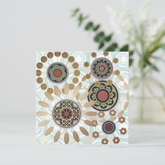 Mah Jongg Sternexplosion Dots Flat Card Einladung (Stehend Vorderseite)