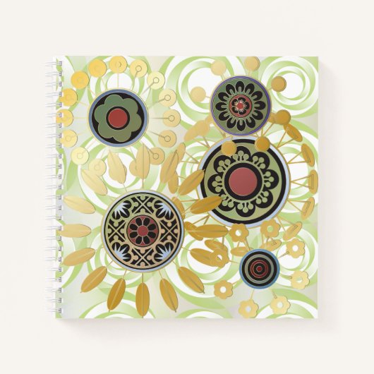 Mah Jongg Sternexplosion Dots Notebook Notizblock (Vorderseite)