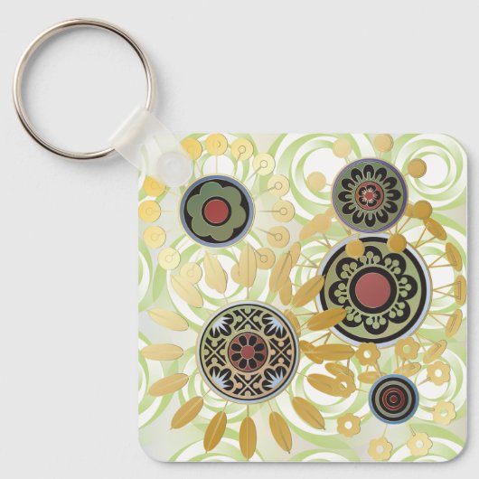 Mah Jongg Sternexplosion Dots Schlüsselanhänger (Vorderseite)