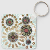 Mah Jongg Sternexplosion Dots Schlüsselanhänger (Rückseite)