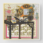 Mah Jongg Table Quadratische Wanduhr (Vorderseite)