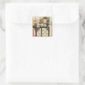 Mah Jongg Table Quadratischer Aufkleber (Tasche)