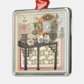 Mah Jongg Table Silbernes Ornament (Links)