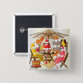 Mah Jongg Tea Party Button (Vorne & Hinten)