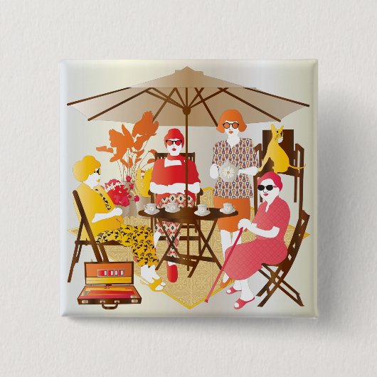 Mah Jongg Tea Party Button (Vorderseite)