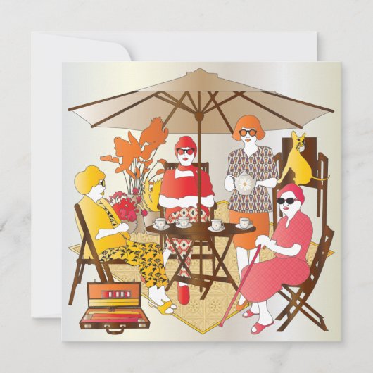 Mah Jongg Tea Party Einladung (Vorderseite)