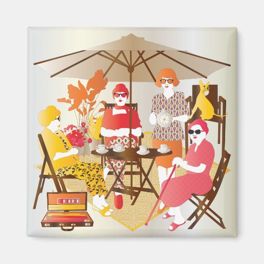 Mah Jongg Tea Party Magnet (Vorne)