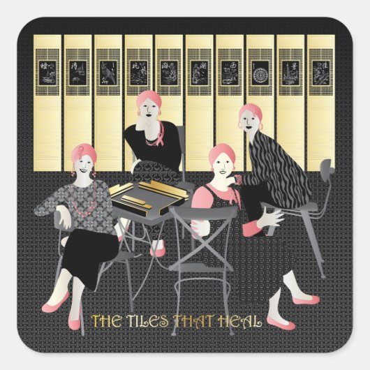 Mah Jongg The Tiles That Heal Quadratischer Aufkleber (Vorderseite)